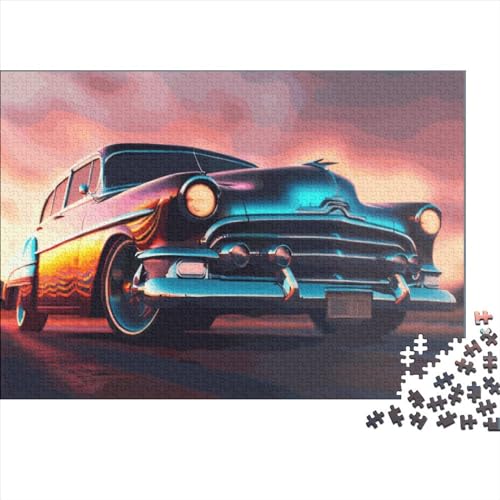 Puzzle für Erwachsene, 1000 Teile, Vintage-Muscle-Car-Puzzle, kreatives rechteckiges Puzzle, Dekomprimierungsspiel, 1000 Teile (75 x 50 cm) von LCZLCZ