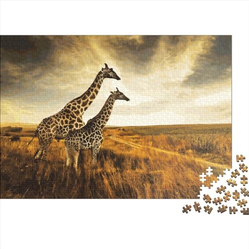 Puzzle für Erwachsene, 300 Teile, Giraffen, Afrika, Puzzle, herausforderndes Spiel, Denksportaufgaben, 300 Teile (40 x 28 cm) von LCZLCZ