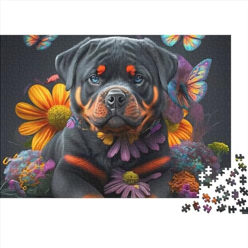 Puzzle für Erwachsene, Baby-Hund, Holzpuzzle 1000 Teile, kreatives rechteckiges Puzzle, Denksportspiel, 1000 Teile (75 x 50 cm) von LCZLCZ