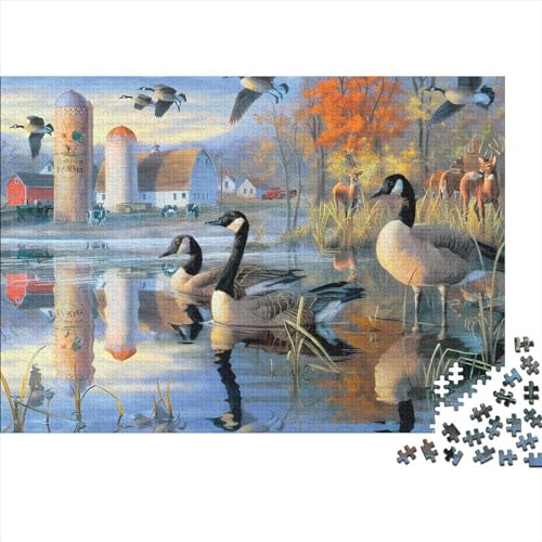 Puzzle mit 1000 Teilen, Ente im See, Puzzles für Erwachsene, Holzpuzzles, Lernspiel für Erwachsene und Kinder, 1000 Teile (75 x 50 cm) von LCZLCZ