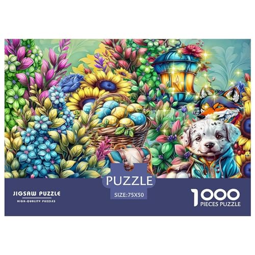 Puzzle mit 1000 Teilen, bunte Hundepuzzles für Erwachsene, Holzpuzzles, Lernspiel für Erwachsene und Kinder, 1000 Teile (75 x 50 cm) von LCZLCZ