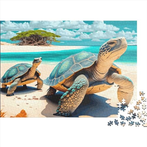 Puzzles 1000 Teile für Erwachsene Schildkrötenpuzzle Holzbrettpuzzles Familiendekoration 1000 Teile (75x50cm) von LCZLCZ