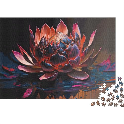 Puzzles für Erwachsene, 300 Teile, Lotusblumen-Puzzles, herausforderndes Spiel, Denksportaufgaben, 300 Teile (40 x 28 cm) von LCZLCZ