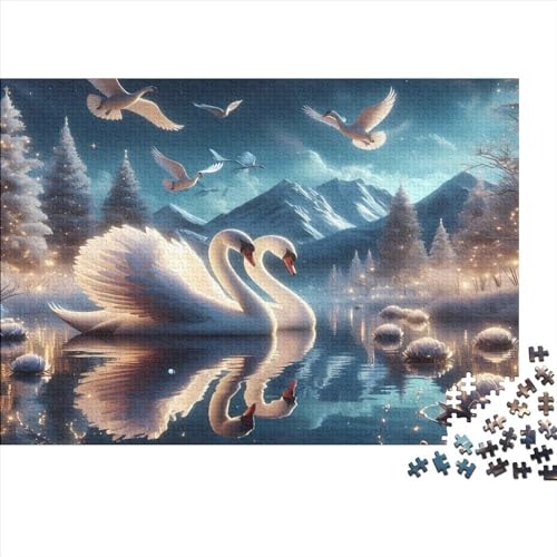 Rechteckiges Puzzle mit 1000 Teilen für Erwachsene, künstlerischer Schwan, kreatives Puzzle, Herausforderungsspielzeug, Puzzles für Erwachsene und Kinder, 1000 Teile (75 x 50 cm) von LCZLCZ