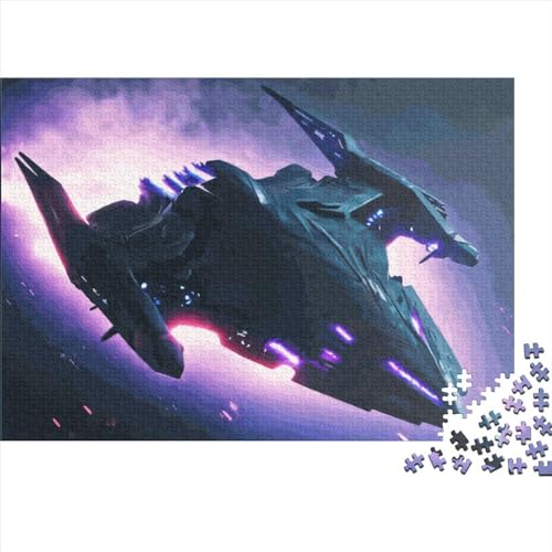 Space Warship 1000-teiliges Puzzle für Erwachsene, kreatives rechteckiges Holzpuzzle, Geschenk für Freunde und Familie, 1000 Teile (75 x 50 cm) von LCZLCZ