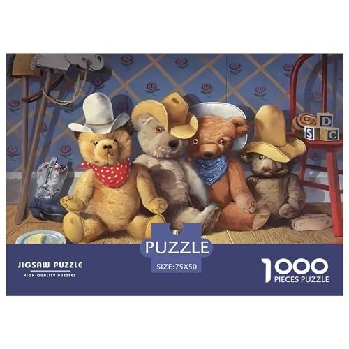 Teddybär-Puzzle 1000 Teile, Puzzle für Erwachsene, Denkspiel, Puzzle-Spielzeug für Erwachsene und Kinder, 1000 Teile (75 x 50 cm) von LCZLCZ