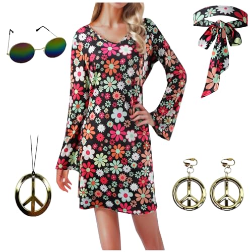 70er Jahre Outfit Damen, Faschingskostüme Damen, Hippie Kostüm Damen, Hippie Kleidung Damen, Disco Outfit Damen, Mode 60er Jahre, Exit Adventskalender, 80er Jahre Outfit Damen Mottoparty, von LCpddajlspig