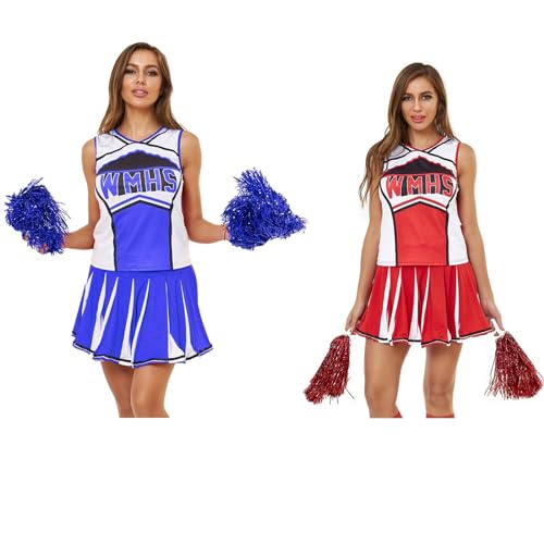 Cheerleader Pompons, Cheerleader Kostüm Damen, Cheerleader Outfit, Silvester Outfit, Faschingskostüme, Karneval Kostüm, Cheerleading, Adventskalender Selber Befüllen, Cheerleader Kostüm Kinder 140, von LCpddajlspig