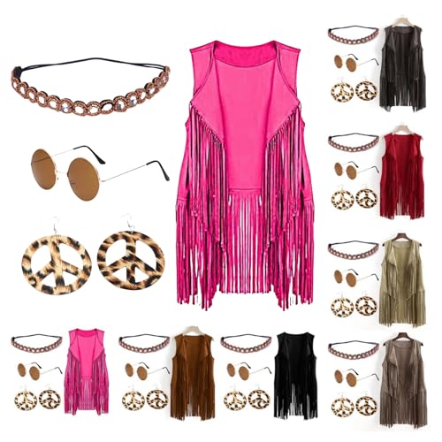 Faschingskostüme Damen, Hippie Kostüm Damen, 70er Jahre Outfit Damen, Kostüm Damen Fasching, Disco Outfit Damen, Hippie Kostüm Damen, Füllung Adventskalender Teenager, 80 Jahre Outfit Damen, von LCpddajlspig