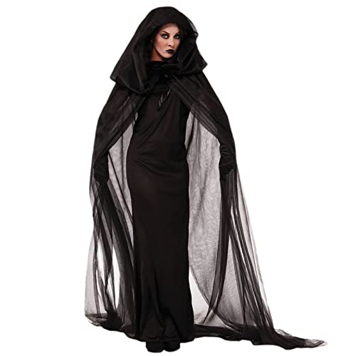 Halloween Kostüm Damen Gruselig: Halloween Halloween Kostüm Vampir Kostüm Halloween Kleid Gruselig Gothic Kleid Maleficent Kostüm Cosplay Hexen Black Witch Kostüm Faschingskostüme Elfenkleid von LCpddajlspig