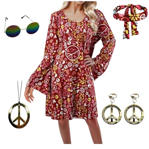 Hippie Kostüm Damen, Faschingskostüme Damen, 70er Jahre Outfit Damen, Disco Outfit Damen, Hippie Kleidung Damen, 70er Jahre Outfit Damen, Adventskalender 2024 Fussball, Party Outfit Damen, von LCpddajlspig