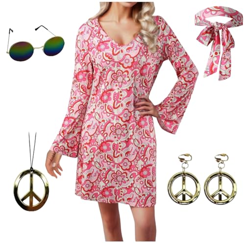 LCpddajlspig Faschingskostüme Damen, Hippie Kostüm Damen, 70er Jahre Outfit Damen, Kostüm Damen Fasching, Disco Outfit Damen, Disco Outfit, Rituals Adventskalender, Silvester Kleid Damen, von LCpddajlspig