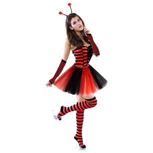 LCpddajlspig Faschingskostüme Damen, Ladybug Kostüm Damen, Marienkäfer Kostüm Damen, Festival Outfit Damen, Party Outfit Damen, Ladybug Kostüm Damen, Silvester Deko, Kostüm Damen, von LCpddajlspig