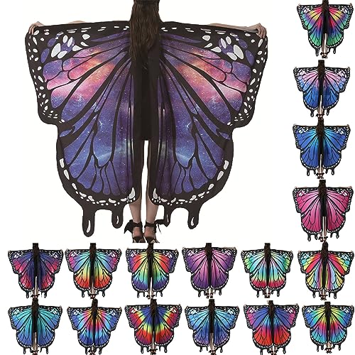 LCpddajlspig Faschingskostüme Damen, Schmetterling Kostüm Damen, Schmetterlingsflügel Erwachsene, Party Outfit Damen, Pailletten Oberteil, Faschingskostüme, Tee Adventskalender 2024, Schmetterling, von LCpddajlspig