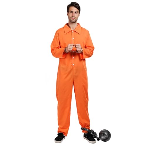 LCpddajlspig Gefängnis Kostüm Orange, Häftling Kostüm, Sträfling Kostüm, Prisoners, Festliches Outfit, Prisoner, Glitzer Herren, Fußball Adventskalender, Sträfling Kostüm Herren, von LCpddajlspig