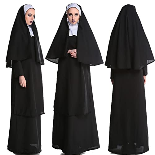 LCpddajlspig Nonnenkostüm Damen Halloween Kostüm Fastnacht Sexy Nonne Faschingskostüme Kostüme Frauen Nonnen Kostüm Nonne Cosplay von LCpddajlspig