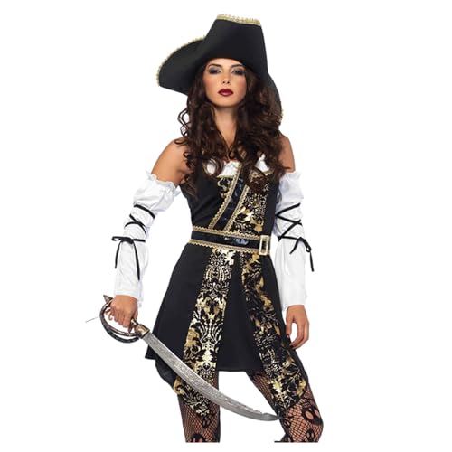 LCpddajlspig Piratenkleid Damen, Piratenkostüm Damen, Silvester Outfit, Faschingskostüme Damen, Festliches Outfit, Festival Kleid, Cosplay Kostüm, Silvester Deko 2025, Kalender 2025 Buchkalender, von LCpddajlspig