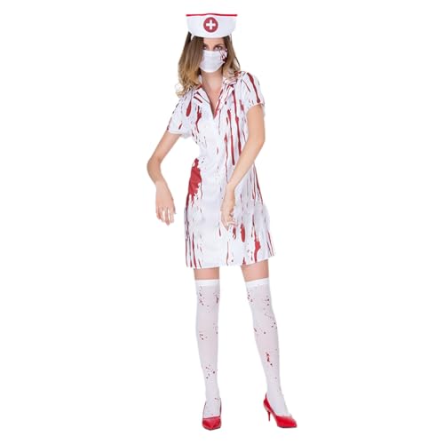 Meine Bestellungen Anzeigen, Halloween Kostüm Damen Gruselig Krankenschwester Kostüm Horror Kostüm Halloween Kostüm Zombie Krankenschwester Kostüm Blutige Krankenschwester Kostüm Cosplay Karneval von LCpddajlspig