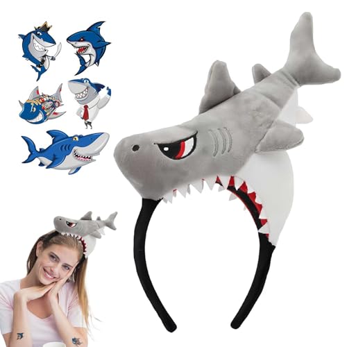 Hai Kopfband Plush Hai Hut Haifisch-Stirnband Haifisch Hai Kostüm Zubehör – Lustiger Hai Haarreif mit Tattoo Sticker – Weiches Material – Leicht und Bequem – Für Damen und Herren Hai Kopfband Plush Hai Hut Haifisch-Stirnband Haifisch Hai Kostüm Zubehör – Lustiger Hai Haarreif mit Tattoo Sticker – Weiches Material – Leicht und Bequem – Für Damen und Herren von LDBKLGHJ