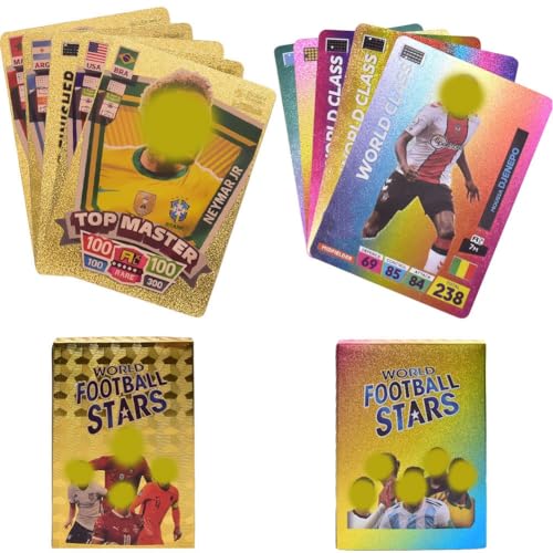 110 Stück World Cup Fußball Star Karte Fussball Karten World Cup Trading Cards Fußball Sammelkarte UEFA Champions League Fußballkarten Fußball Star Karte Für Kinder Teenager und Erwachsene Fans von LDDYKZY