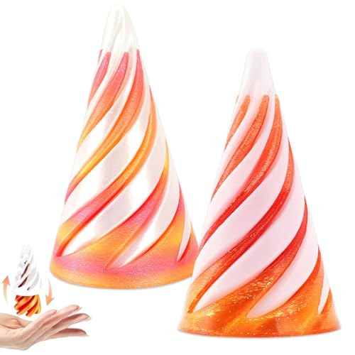 LDDYKZY 3D Gedruckte Spirale Kegel Spielzeug Unmögliche Pyramide Durchgang Skulptur Mini Vortex Thread Illusion 3D Gedruckte Spirale Kegel Spielzeug Desktop Deco Geschenke 2PCS von LDDYKZY