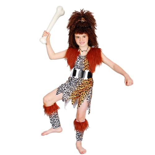 LDDYKZY Cosplay Kostüme Kinder Mit Wilder Mann Cosplay Kostüm Braun Herren Caveman Costume Set Halloween Karneval Cosplay Anzug Action Dress Ups und Zubehör Party Braun von LDDYKZY