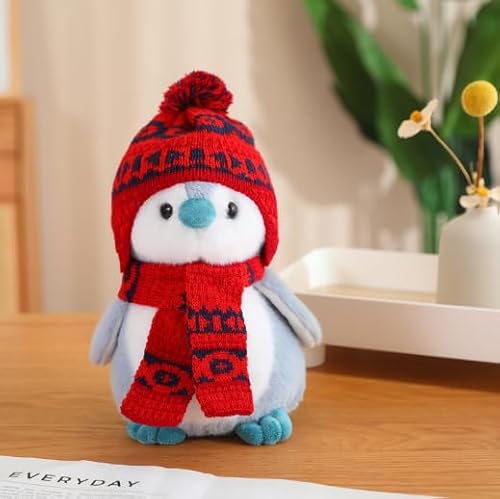 LDDYKZY Pinguinpuppe Pinguin Puppe mit Hut und Schal, Mädchen, Geburtstagsgeschenk （30cm Rot） von LDDYKZY