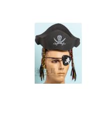 LDDYKZY Piraten Zubehör Set 3 Stück Piratenhut Pirat Augenklappe Filz Piraten Party Mitgebsel Kinder Piratenkapitän Zubehör für Schatzsuchspiele, Halloween-Partys, Kindermaskerade von LDDYKZY