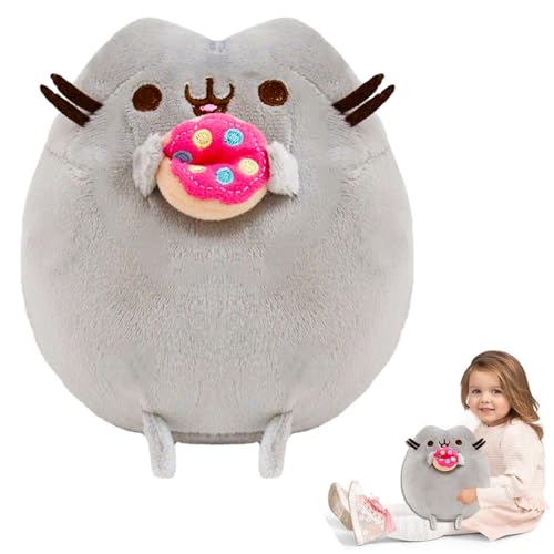 LDDYKZY Stofftiere Spielzeug Katze Plüschpuppe Katze Plüsch Mit Donut Kinder Plüschtiere Geburtstag Dekorationen Stofftier Geschenk für Kinder Jungen und Mädchen Kissen Puppe 24cm von LDDYKZY