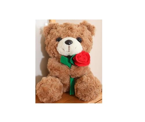 LDDYKZY Teddybär Plüschtiere Teddybär Plüschtiere mit Rose Netter Bär Gefüllte Tier Rose Plüschtiere Geschenke für Weihnachten Neujahr Valentinstag von LDDYKZY