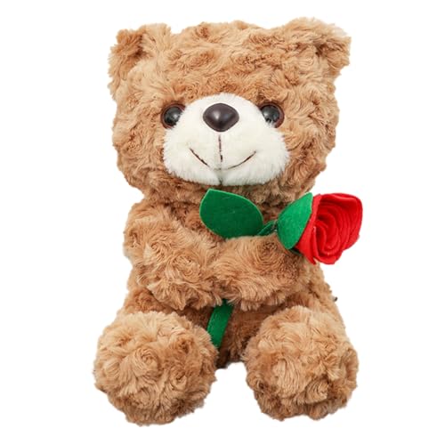 LDDYKZY Teddybär Plüschtiere Teddybär Plüschtiere mit Rose Netter Bär Gefüllte Tier Rose Plüschtiere Geschenke für Weihnachten Neujahr Valentinstag von LDDYKZY