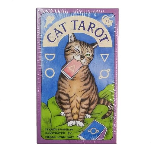 LDDYKZY Tarotkarten für Anfänger, 78 Stück Tarot Karten Set, Tarot Karten, Vintage Brettspiele, Partyspiele Kartenspiele, Katze Tarotkarten, Erwachsene Schicksal Vorhersage Karten Englische Version von LDDYKZY