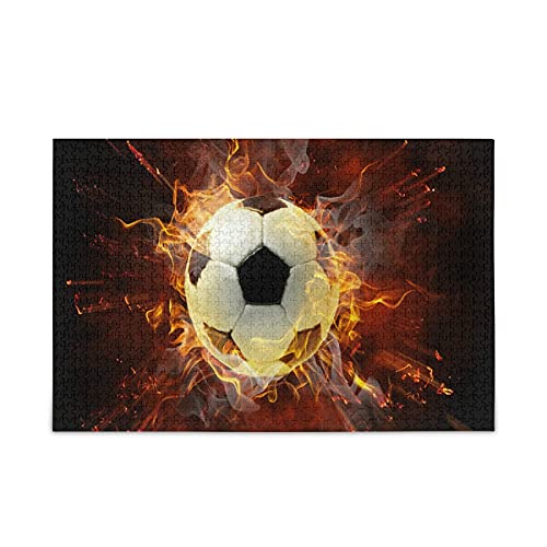 Feuer Fußball Fußball Puzzles 500 1000 Teile für Erwachsene Spielzeug Puzzle Spiel für Mädchen(Jedes Foto kann individuell angepasst Werden) von LDIYEU