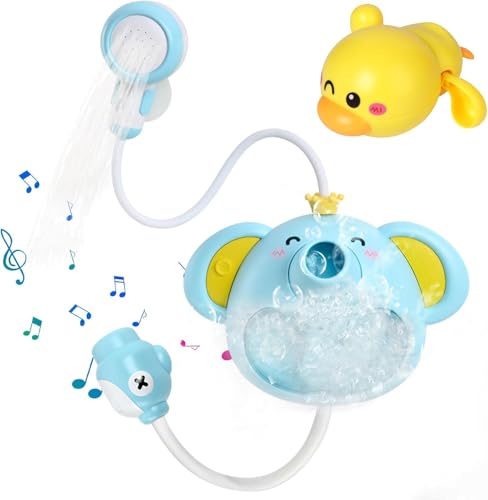 Badewannenspielzeug ab 1 2 3 4 Jahr,Badespielzeug ab 1 2 3 4 Jahr,Seifenblasenmaschine mit Musik Dusche Kopf LED Spielzeug ab 1 2 3 Jahr Mädchen Junge,Badespielzeug Baby ab 18 Monate Baby Bath Toy von LDUMODUW