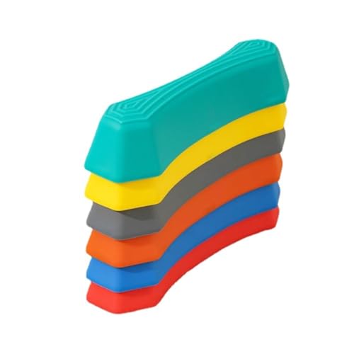 LDadgf Trittsteine für Kinder | Regenbogen-Balancesteine, rutschfeste, strukturierte, Hindernisparcours-Trittsteine für sensorische Spielplätze, verbessern die körperliche Compatible (Red, One Size) von LDadgf