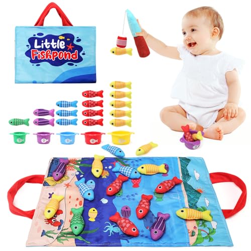 LEADSTAR Baby Spielzeug ab 1 Jahr,Montessori Angelspielzeug ab 1 2 Jahr,Fische Angeln Spiel Babyspielzeug Lernspielzeug Motorik Kinderspiele Für ab 1 2 3 4 Jahre Geschenk Für Junge Und Mädchen von LEADSTAR