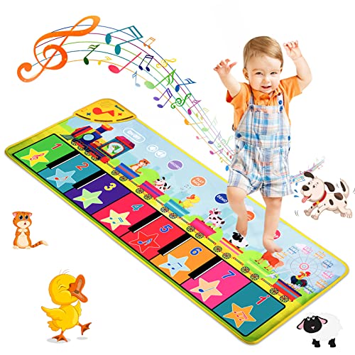 LEADSTAR Klaviermatte für Kinder,Baby Spielzeug ab 1 Jahr Musikmatte,Klaviermatte Tanzmatte mit 8 Tierstimmen & 8 Tasten,Lernspielzeug Geschenke für Jungen Mädchen 1 2 3 4 5 Jahre,100 x 36 cm von LEADSTAR