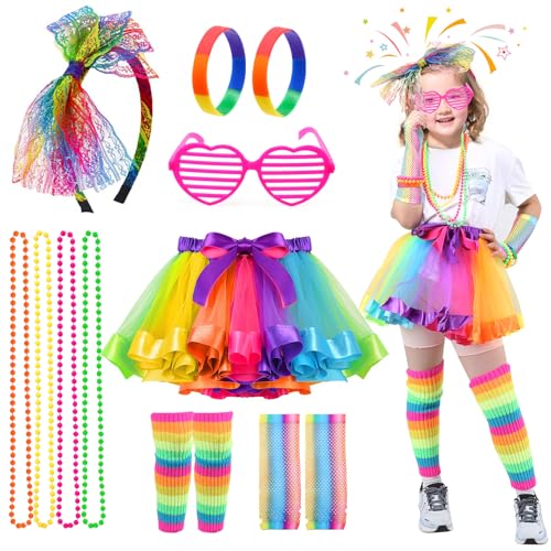 LEADSTAR Mädchen Retro Kostüm, 26 Stück Kostüm Zubehör Accessoires Set für Frauen Mädchen, Outfit Damen Tutu Neon Halskette Armband Accessoires für Weihnachten Verkleidung Karneval Halloween LEADSTAR Mädchen Retro Kostüm, 26 Stück Kostüm Zubehör Accessoires Set für Frauen Mädchen, Outfit Damen Tutu Neon Halskette Armband Accessoires für Weihnachten Verkleidung Karneval Halloween von LEADSTAR