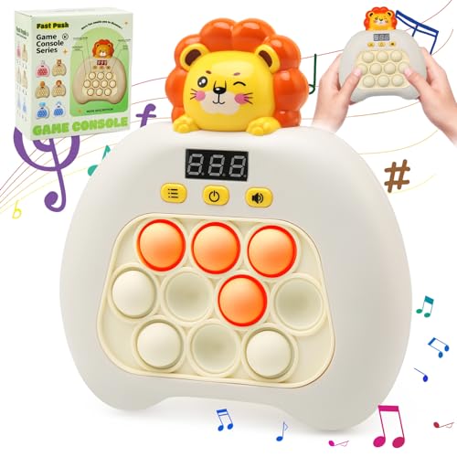 LEADSTAR Pop It Elektronisches Spiel, Game Push Fidget Adhs Spielzeug Quick Push Spiel Sensorik Spielzeug Relieving Stress Lernspielkonsole zum Stressabbau für Kinder Jungen Mädchen Erwachsener, Löwe von LEADSTAR