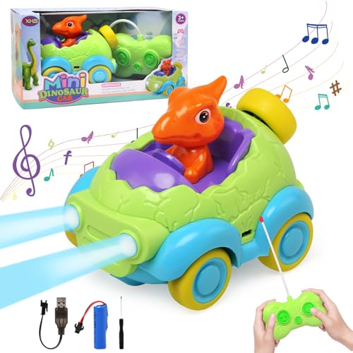 LEADSTAR Remote Control Car, Dinosaurier Ferngesteuertes Auto Spielzeug ab 3 Jahre, RC Auto with Light and Sound Effects Auto Kinder Toy Girls Boys Gifts for Children from 3 4 5 6 7 8 9 10 Years von LEADSTAR