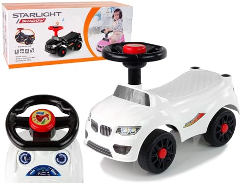 Starlight Shadow BMW Look Laufauto mit Hupe ab 1 Jahr 46 x 22 x 33 cm weiß von LEAN TOYS