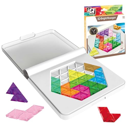 Tangram Puzzle 12 Stück Jigsaw Puzzle 3D Puzzle Model Kit Shape Block von 60 Levels Kunststoff Geometrie Puzzle Spielzeug pädagogische Lernspielzeug für Kinder & Erwachsene (Sechseck) von LEBKFT