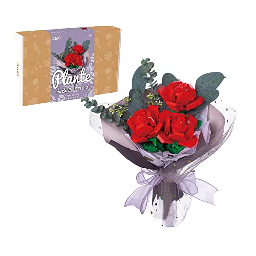 LEBOCADO Rosenblumen Bauset, Rosenstrauß Bausteine Kreative Idee Pflanzen Bouquet Rose Künstliche Sammlung Kreatives Geschenk Kompatibel mit Lego (Rosenstrauß) von LEBOCADO