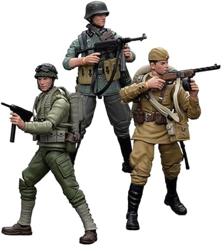 JoyToy 1:18 Scale WWII Allies Army Infantry 10.6 cm Action Figure World War 2 Collectible Military Action Set of 3 von LEBOO