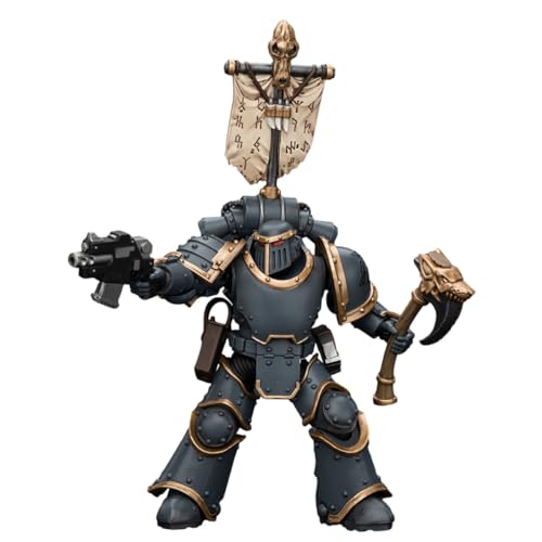 JoyToy Warhammer 30k The Horus Heresy Space Wolves 1:18 Scale Collectible Action Figure Space Wölves Grey Slayer with Legion Vexilla von LEBOO