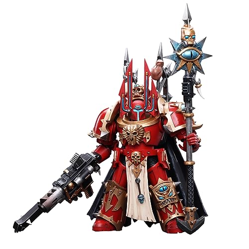 JoyToy Warhammer 40K 1/18 Actionfigur Chaos Space Marines Crimson Slaughter Sorcerer Lord in Terminator Armour Collections Modellspielzeug 12,4 cm Höhe von LEBOO