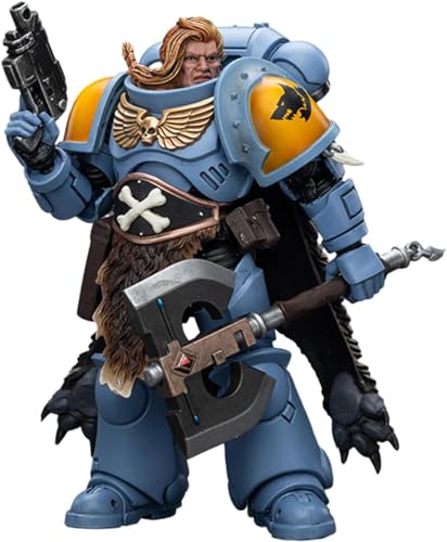 LEBOO JoyToy Warhammer 40k Space Marines Space Wolves Claw Pack Leader - Logan Ghostwolf Maßstab 1:18 11,7 cm Sammel-Actionfigur von LEBOO