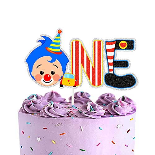 Clown One Cake Topper, Clown A Little Baby on the Way Kuchendekoration – Zirkus Karneval Schild – Happy 1st Baby Birthday Party Dekor – Baby First Birthday Kuchen Dekor von LECAKTO