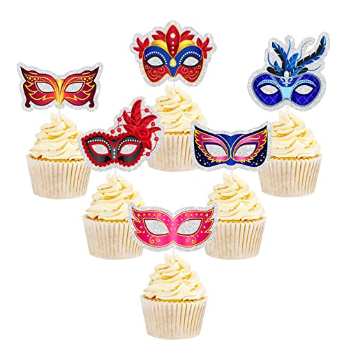 Maskerade Maske Party Cupcake Topper, Junggesellinnenabschied Maske Thema Essen Dessert Picks - Baby Shower Cupcake Dekor - Mardi Gras Party Dekoration von LECAKTO