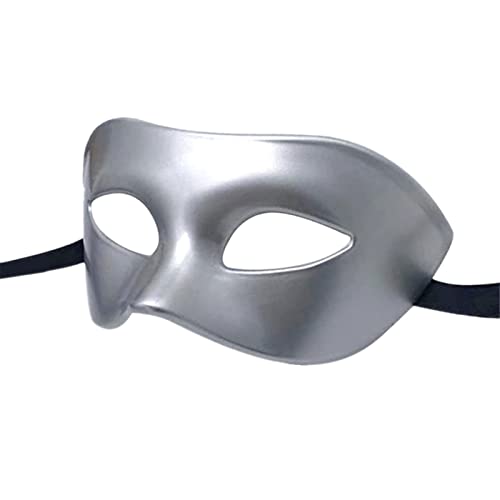 Maskerade-Maske für Männer und Frauen, griechische venezianische Party, Mardi Gras, halbe Augen, mythologische griechische Masken, geeignet für Halloween Weihnachten Di Gras Party, Silber, 1 Stück von LECMACY